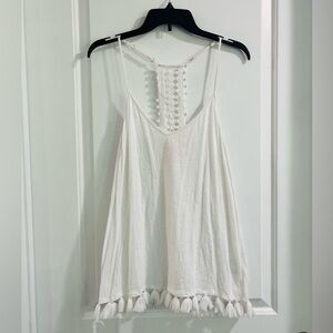 Lily Pulitzer White Crochet Racerback Swing Top